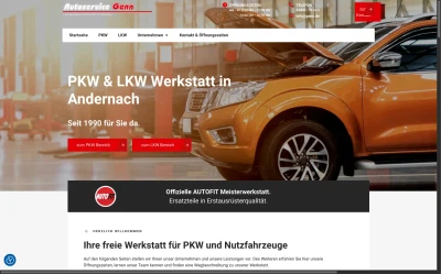 Webdesign-Beispiel: Autoservice Genn