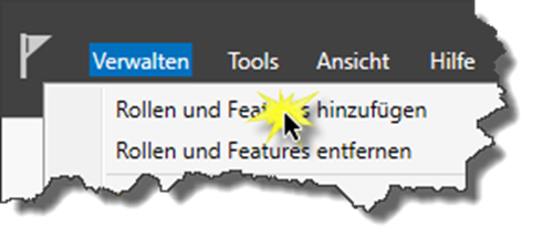 Server-Manager Rollen und Features hinzufügen