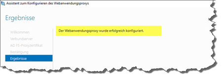 Web Application Proxy erfolgreich bereitgestellt