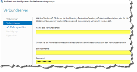 Verbunddienstname für Web Application Proxy eingeben